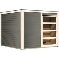 KARIBU Saunahaus »Kandau«, BxTxH: 276 x 276 x 210 cm, ohne Ofen – grau KARIBU Saunahaus »Kandau«, BxTxH: 276 x 276 x 210 cm, ohne Ofen – grau