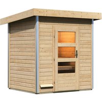 KARIBU Saunahaus »Frauenburg«, BxTxH: 196 x 146 x 228 cm, ohne Ofen – beige KARIBU Saunahaus »Frauenburg«, BxTxH: 196 x 146 x 228 cm, ohne Ofen – beige