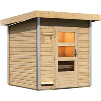 KARIBU Saunahaus »Doblen«, BxTxH: 196 x 196 x 228 cm, ohne Ofen – beige KARIBU Saunahaus »Doblen«, BxTxH: 196 x 196 x 228 cm, ohne Ofen – beige