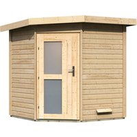 KARIBU Saunahaus »Bauske«, BxTxH: 196 x 196 x 226 cm, ohne Ofen – beige KARIBU Saunahaus »Bauske«, BxTxH: 196 x 196 x 226 cm, ohne Ofen – beige