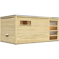 KARIBU Saunahaus »Walk«, BxTxH: 508 x 276 x 210 cm, ohne Ofen – beige KARIBU Saunahaus »Walk«, BxTxH: 508 x 276 x 210 cm, ohne Ofen – beige