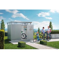 BIOHORT Gerätehaus »HighLine«, Stahl, BxHxT: 275 x 222 x 195 cm (Außenmaße inkl. Dachüberstand) – grau BIOHORT Gerätehaus »HighLine«, Stahl, BxHxT: 275 x 222 x 195 cm (Außenmaße inkl. Dachüberstand) – grau
