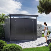 BIOHORT Gerätehaus »HighLine«, Stahl, BxHxT: 275 x 222 x 195 cm (Außenmaße) – grau BIOHORT Gerätehaus »HighLine«, Stahl, BxHxT: 275 x 222 x 195 cm (Außenmaße) – grau