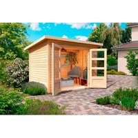 KARIBU Ferienhaus »Stockach 3«, Holz, BxHxT: 246 x 197 x 186 cm (Außenmaße inkl. Dachüberstand) – beige | Fichte | 4,41 m² KARIBU Ferienhaus »Stockach 3«, Holz, BxHxT: 246 x 197 x 186 cm (Außenmaße inkl. Dachüberstand) – beige | Fichte | 4,41 m²