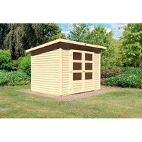 KARIBU Gartenhaus »Stockach 3«, Holz, BxHxT: 246 x 197 x 186 cm (AuĂenmaĂe inkl. DachĂŒberstand) - beige |  Fichte  |  4,41 m² KARIBU Gartenhaus »Stockach 3«, Holz, BxHxT: 246 x 197 x 186 cm (AuĂenmaĂe inkl. DachĂŒberstand) - beige |  Fichte  |  4,41 m²