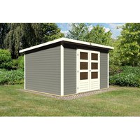 KARIBU Gartenhaus »Stockach 5«, Holz, BxHxT: 305 x 197 x 246 cm (Außenmaße inkl. Dachüberstand) - grau |  Fichte  |  7,28 m² KARIBU Gartenhaus »Stockach 5«, Holz, BxHxT: 305 x 197 x 246 cm (Außenmaße inkl. Dachüberstand) - grau |  Fichte  |  7,28 m²