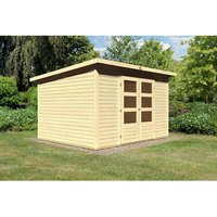 KARIBU Gartenhaus »Stockach 5«, Holz, BxHxT: 305 x 197 x 246 cm (Außenmaße inkl. Dachüberstand) - beige |  Fichte  |  7,28 m² KARIBU Gartenhaus »Stockach 5«, Holz, BxHxT: 305 x 197 x 246 cm (Außenmaße inkl. Dachüberstand) - beige |  Fichte  |  7,28 m²