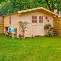 Mr. GARDENER Gartenhaus »Irland 2«, Holz, BxHxT: 428 x 262 x 380 cm (Außenmaße) – beige Mr. GARDENER Gartenhaus »Irland 2«, Holz, BxHxT: 428 x 262 x 380 cm (Außenmaße) – beige