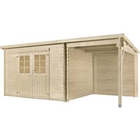 Mr. GARDENER Anbau für Blockbohlenhaus | Gartenhaus aus Holz | Fertighaus »Malta 2«, Holz – beige Mr. GARDENER Anbau für Blockbohlenhaus | Gartenhaus aus Holz | Fertighaus »Malta 2«, Holz – beige