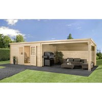 Mr. GARDENER Anbau für Blockbohlenhaus | Gartenhaus aus Holz | Fertighaus »Malta«, BxLxT: 415 x 339 x 339 cm, Fichtenholz – braun Mr. GARDENER Anbau für Blockbohlenhaus | Gartenhaus aus Holz | Fertighaus »Malta«, BxLxT: 415 x 339 x 339 cm, Fichtenholz – braun