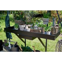 JULIANA Aluminiumtisch, mit Schublade – schwarz JULIANA Aluminiumtisch, mit Schublade – schwarz