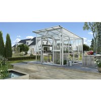 VITAVIA Gewächshaus »Aura«, 7,8 m², Kunststoff/Aluminium/ESG Glas, winterfest – silberfarben VITAVIA Gewächshaus »Aura«, 7,8 m², Kunststoff/Aluminium/ESG Glas, winterfest – silberfarben