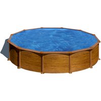 GRE Rundpool, Holzoptik, ØxH: 550 x 132 cm – braun GRE Rundpool, Holzoptik, ØxH: 550 x 132 cm – braun