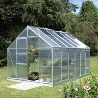 VITAVIA Gewächshaus »Merkur«, 9,9 m², Kunststoff/Aluminium, winterfest – silberfarben VITAVIA Gewächshaus »Merkur«, 9,9 m², Kunststoff/Aluminium, winterfest – silberfarben