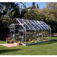 HALLS Gewächshaus »Magnum 148«, BxT: 257 x 446 cm, 3 mm Blankglas – silberfarben HALLS Gewächshaus »Magnum 148«, BxT: 257 x 446 cm, 3 mm Blankglas – silberfarben
