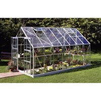 HALLS Gewächshaus »Magnum 148«, BxT: 257 x 446 cm, 3 mm Sicherheitsglas – silberfarben HALLS Gewächshaus »Magnum 148«, BxT: 257 x 446 cm, 3 mm Sicherheitsglas – silberfarben