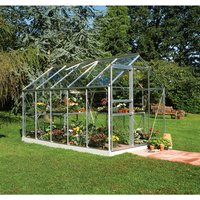 HALLS Gewächshaus »Popular 106«, BxT: 193 x 319 cm, 3 mm Blankglas – silberfarben HALLS Gewächshaus »Popular 106«, BxT: 193 x 319 cm, 3 mm Blankglas – silberfarben