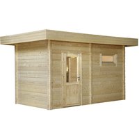 WOLFF FINNHAUS Saunahaus »Mikko«, BxTxH: 491 x 288 x 254 cm, ohne Ofen – beige WOLFF FINNHAUS Saunahaus »Mikko«, BxTxH: 491 x 288 x 254 cm, ohne Ofen – beige