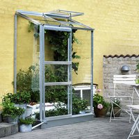 HALLS Gewächshaus »Altan«, BxT: 132 x 69 cm, 2 Sektionen, 3 mm Blankglas – silberfarben HALLS Gewächshaus »Altan«, BxT: 132 x 69 cm, 2 Sektionen, 3 mm Blankglas – silberfarben