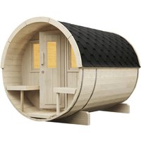 WOLFF FINNHAUS Fasssauna »Basic«, BxT: 205 x 280 cm (Aufstellmaße), Tonnendach – beige WOLFF FINNHAUS Fasssauna »Basic«, BxT: 205 x 280 cm (Aufstellmaße), Tonnendach – beige