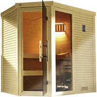 WEKA Ecksauna »Cubilis 2«, ohne Ofen, 195 x 205 x 195 cm, mit Fenster – braun WEKA Ecksauna »Cubilis 2«, ohne Ofen, 195 x 205 x 195 cm, mit Fenster – braun