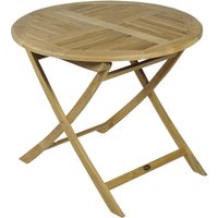 GARDEN PLEASURE Gartentisch »Solo«, mit Teakholz-Tischplatte, Ø x H: 90 x 75 cm – braun GARDEN PLEASURE Gartentisch »Solo«, mit Teakholz-Tischplatte, Ø x H: 90 x 75 cm – braun