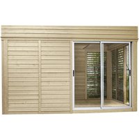 WOLFF FINNHAUS Saunahaus »Paradiso«, BxTxH: 429 x 328 x 261 cm, ohne Ofen – beige WOLFF FINNHAUS Saunahaus »Paradiso«, BxTxH: 429 x 328 x 261 cm, ohne Ofen – beige