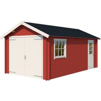 LASITA MAJA Garage »Dillon«, Außenmaße BxHxT: 339,9 cmx273,6 cmx580, holz – rot LASITA MAJA Garage »Dillon«, Außenmaße BxHxT: 339,9 cmx273,6 cmx580, holz – rot