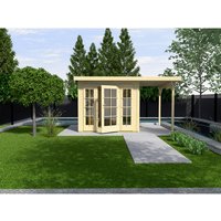 WEKA Ferienhaus »Panorama 172 Gr.1«, Holz, BxHxT: 554 x 216 x 286 cm (Außenmaße inkl. Dachüberstand) – beige | Fichte | 12,67 m² WEKA Ferienhaus »Panorama 172 Gr.1«, Holz, BxHxT: 554 x 216 x 286 cm (Außenmaße inkl. Dachüberstand) – beige | Fichte | 12,67 m²