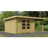 KARIBU Gartenhaus »Ringköbing«, Holz, BxHxT: 479 x 220 x 297 cm (Außenmaße inkl. Dachüberstand) – braun KARIBU Gartenhaus »Ringköbing«, Holz, BxHxT: 479 x 220 x 297 cm (Außenmaße inkl. Dachüberstand) – braun