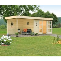 WOLFF FINNHAUS Gartenhaus »Calais«, Holz, BxHxT: 595 x 217 x 250 cm (Außenmaße) – beige WOLFF FINNHAUS Gartenhaus »Calais«, Holz, BxHxT: 595 x 217 x 250 cm (Außenmaße) – beige