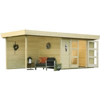 WOLFF FINNHAUS Gartenhaus »Calais«, BxT: 595 x 310 cm (Aufstellmaße), Flachdach – beige Rabatt: 8 %  – 18.45 qm WOLFF FINNHAUS Gartenhaus »Calais«, BxT: 595 x 310 cm (Aufstellmaße), Flachdach – beige Rabatt: 8 %  – 18.45 qm