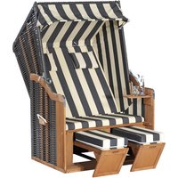 SUNNY SMART Strandkorb »Rustikal«, BxHxT: 120 x 160 x 80 cm, Halblieger, anthrazitfarben/natur – grau SUNNY SMART Strandkorb »Rustikal«, BxHxT: 120 x 160 x 80 cm, Halblieger, anthrazitfarben/natur – grau