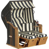 SUNNY SMART Strandkorb »Rustikal«, BxHxT: 125 x 160 x 90 cm, Halblieger, anthrazitfarben/natur – grau SUNNY SMART Strandkorb »Rustikal«, BxHxT: 125 x 160 x 90 cm, Halblieger, anthrazitfarben/natur – grau