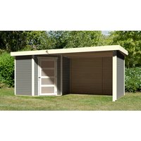 KARIBU Gartenhaus »Schwandorf 5«, Holz, BxHxT: 468 x 218 x 217 cm (Außenmaße inkl. Dachüberstand) – grau KARIBU Gartenhaus »Schwandorf 5«, Holz, BxHxT: 468 x 218 x 217 cm (Außenmaße inkl. Dachüberstand) – grau