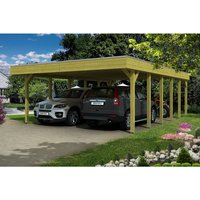 SKANHOLZ Carport »Friesland«, BxT: 557 x 860 cm, Firsthöhe: 254 cm, imprägniert – braun SKANHOLZ Carport »Friesland«, BxT: 557 x 860 cm, Firsthöhe: 254 cm, imprägniert – braun