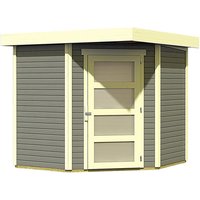 KARIBU Gartenhaus »Schwandorf«, BxT: 209 x 213 cm (Aufstellmaße), Flachdach – grau Rabatt: 16 % – 4.45 qm KARIBU Gartenhaus »Schwandorf«, BxT: 209 x 213 cm (Aufstellmaße), Flachdach – grau Rabatt: 16 % – 4.45 qm