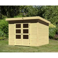 KARIBU Gartenhaus »Kandern«, Holz, BxHxT: 274 x 222 x 274 cm (Außenmaße inkl. Dachüberstand) – braun KARIBU Gartenhaus »Kandern«, Holz, BxHxT: 274 x 222 x 274 cm (Außenmaße inkl. Dachüberstand) – braun