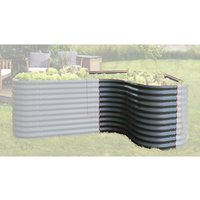 VITAVIA Hochbeeterweiterung »Terra Curve«, BxHxL: 80 x 86 x 80 cm, Zincalume® – grau VITAVIA Hochbeeterweiterung »Terra Curve«, BxHxL: 80 x 86 x 80 cm, Zincalume® – grau