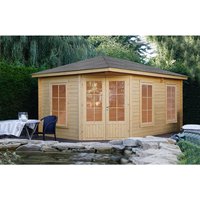 WOLFF FINNHAUS Gartenhaus »Anna«, Holz, BxHxT: 503 x 284 x 349 cm (Außenmaße) – beige WOLFF FINNHAUS Gartenhaus »Anna«, Holz, BxHxT: 503 x 284 x 349 cm (Außenmaße) – beige