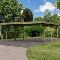 KARIBU Doppelcarport »Classic 1«, Außenmaß BxT: 563 x 394,5 cm, natur – braun KARIBU Doppelcarport »Classic 1«, Außenmaß BxT: 563 x 394,5 cm, natur – braun