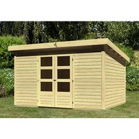 KARIBU Gartenhaus »Kandern«, Holz, BxHxT: 364 x 222 x 304 cm (Außenmaße inkl. Dachüberstand) – braun KARIBU Gartenhaus »Kandern«, Holz, BxHxT: 364 x 222 x 304 cm (Außenmaße inkl. Dachüberstand) – braun