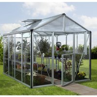 VITAVIA Gewächshaus »Zeus«, 8,1 m², Aluminium/Glas, winterfest – silberfarben VITAVIA Gewächshaus »Zeus«, 8,1 m², Aluminium/Glas, winterfest – silberfarben