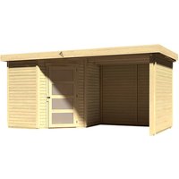 KARIBU Gartenhaus, BxT: 467 x 238 cm (Aufstellmaße), Flachdach – beige Rabatt: 16 % – 11.11 qm KARIBU Gartenhaus, BxT: 467 x 238 cm (Aufstellmaße), Flachdach – beige Rabatt: 16 % – 11.11 qm