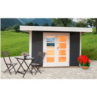 WOLFF FINNHAUS Gartenhaus »Relax«, Holz, BxHxT: 356 x 219 x 314 cm (Außenmaße) – grau WOLFF FINNHAUS Gartenhaus »Relax«, Holz, BxHxT: 356 x 219 x 314 cm (Außenmaße) – grau
