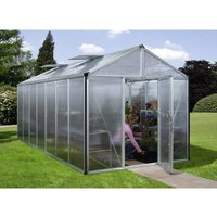 VITAVIA Gewächshaus »Zeus«, 13,8 m², Kunststoff/Aluminium, winterfest – silberfarben VITAVIA Gewächshaus »Zeus«, 13,8 m², Kunststoff/Aluminium, winterfest – silberfarben