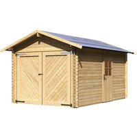 KARIBU Blockgarage »Blockbohlengarage«, BxT: 297 x 447 cm (Außenmaße), Massivholz – braun KARIBU Blockgarage »Blockbohlengarage«, BxT: 297 x 447 cm (Außenmaße), Massivholz – braun