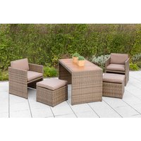 MERXX Gartenmöbelset, 4 Sitzplätze, Kunststoff/Polyester/schaumstoff – braun MERXX Gartenmöbelset, 4 Sitzplätze, Kunststoff/Polyester/schaumstoff – braun