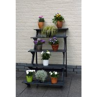 PROMADINO Blumentreppe, BxH: 78 x 109 cm, Kiefernholz, anthrazit – grau PROMADINO Blumentreppe, BxH: 78 x 109 cm, Kiefernholz, anthrazit – grau