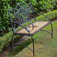 GARDEN PLEASURE Bank, Metall/Keramik, BxHxT: 115 x 97 x 57 cm – grau GARDEN PLEASURE Bank, Metall/Keramik, BxHxT: 115 x 97 x 57 cm – grau